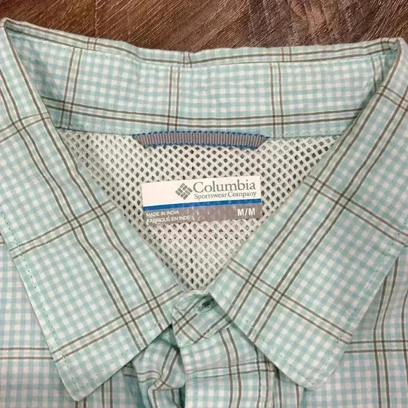 Columbia Men's Plaid Button Down Short Sleeve Pocket Shirt
Sz Medium Turquoise - Picture 2 of 12